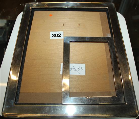 2 silver photograph frames